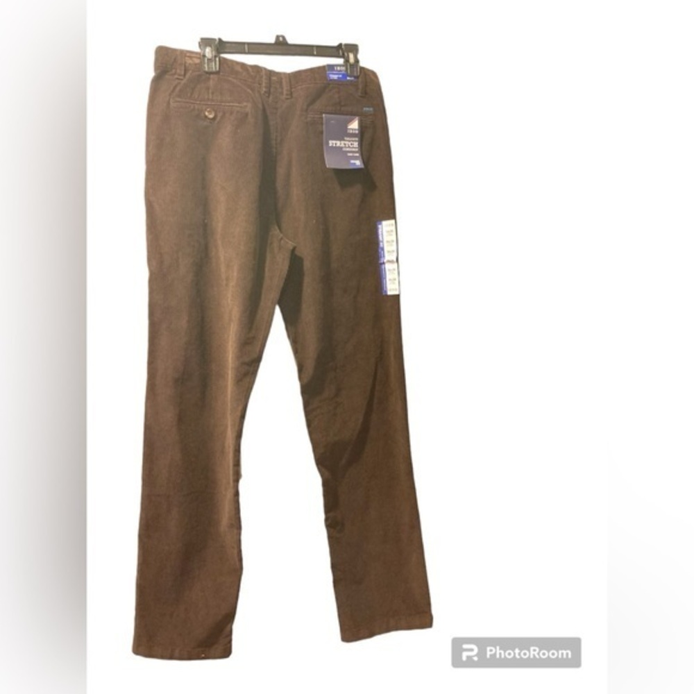 Izod Straight Flat Front Corduroy - Brown  34” x 34” NWT